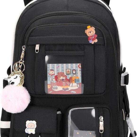 Backpack for Girls with Accessories Laptop Bookbags 16 Inch Kawaii Kids Elementa - Picture 1 of 6